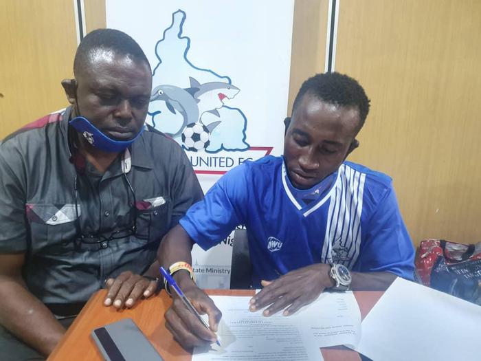 Former Al Washm of Saudi Arabia Star Godwin Aguda joined Rivers United..