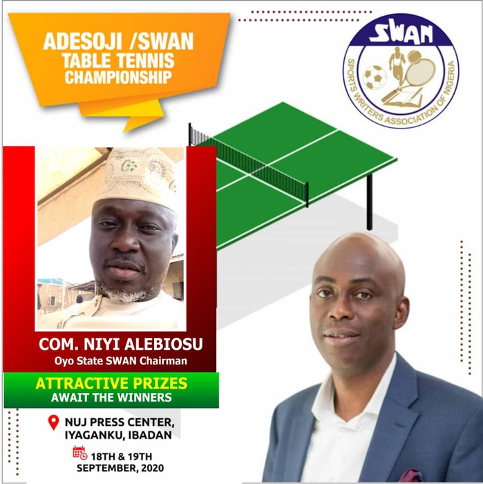 Ibadan set Aglow as Journalists, OAPs Clash in Oyo SWAN Table Tennis Contest.