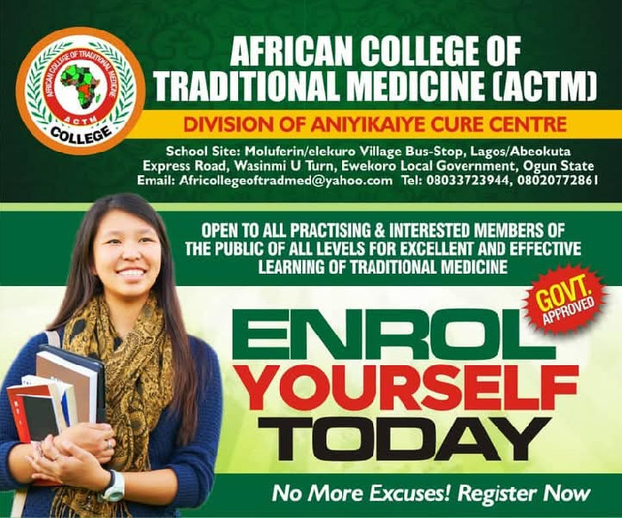 African College of Traditional Medicine (Actm) Opens Admission for Advance Certificate & Diploma Programmes