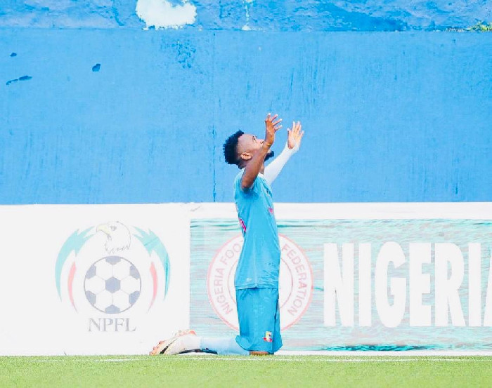 Remo Stars Midfield Maestro, Michael Ibe' bang a goal for the Sky Blues in the NPFL Matchday 10 win over Lobi Stars.