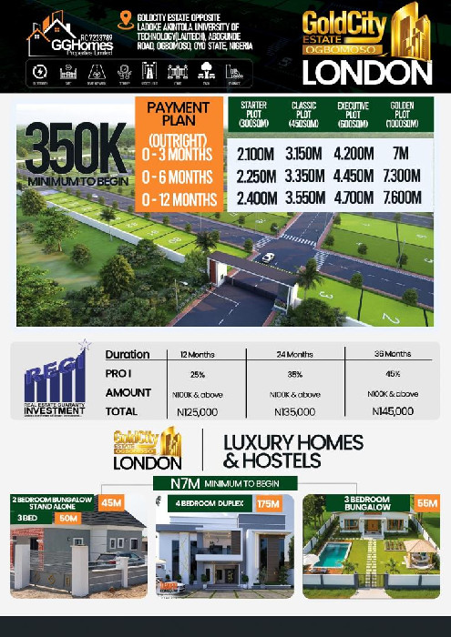 Gold City Estate Og­bomoso: Your Dream of Owning a Home Starts Here