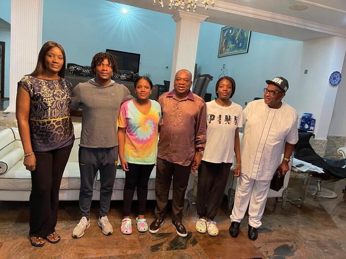 Nigerian Gold Medalist, Uche Eke visits African Pillar of Sports Senator Orji Kalu