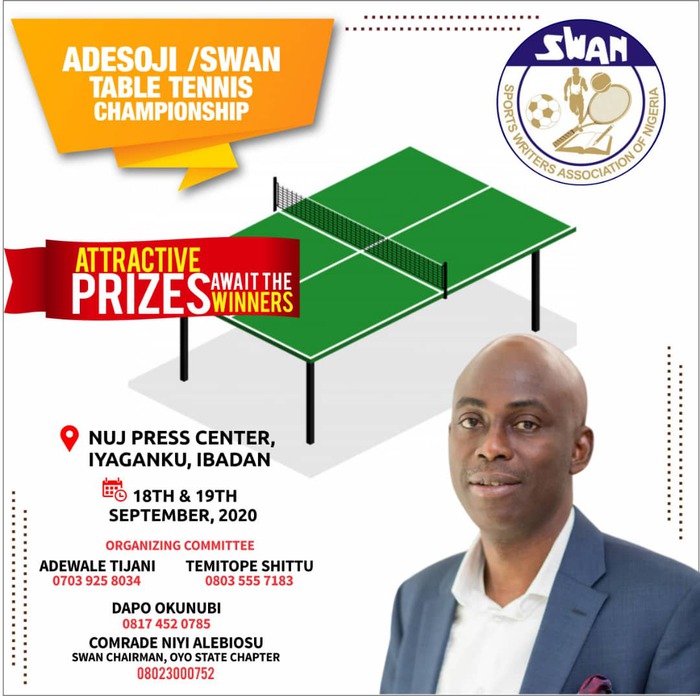 Oyo Sports Journalists, OAPs Set to Clash in Table Tennis Contest.