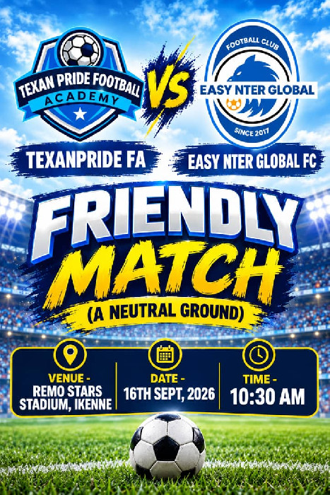 Texan Pride FA Set for Exciting Friendly Clash with Easy Nter Global FC