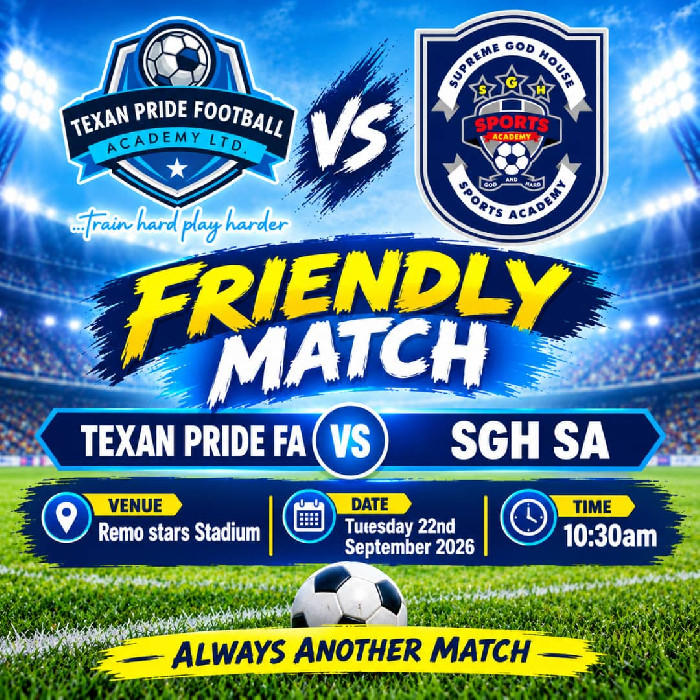 Texan Pride FA Set for Friendly Clash with Sgh Sports Academy