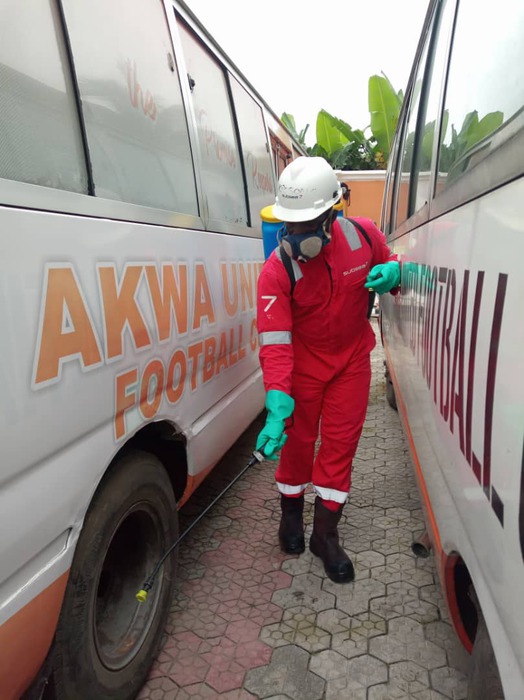 Akwa Utd Fumigates Camp/Office in Preparation for the New NPFL Season